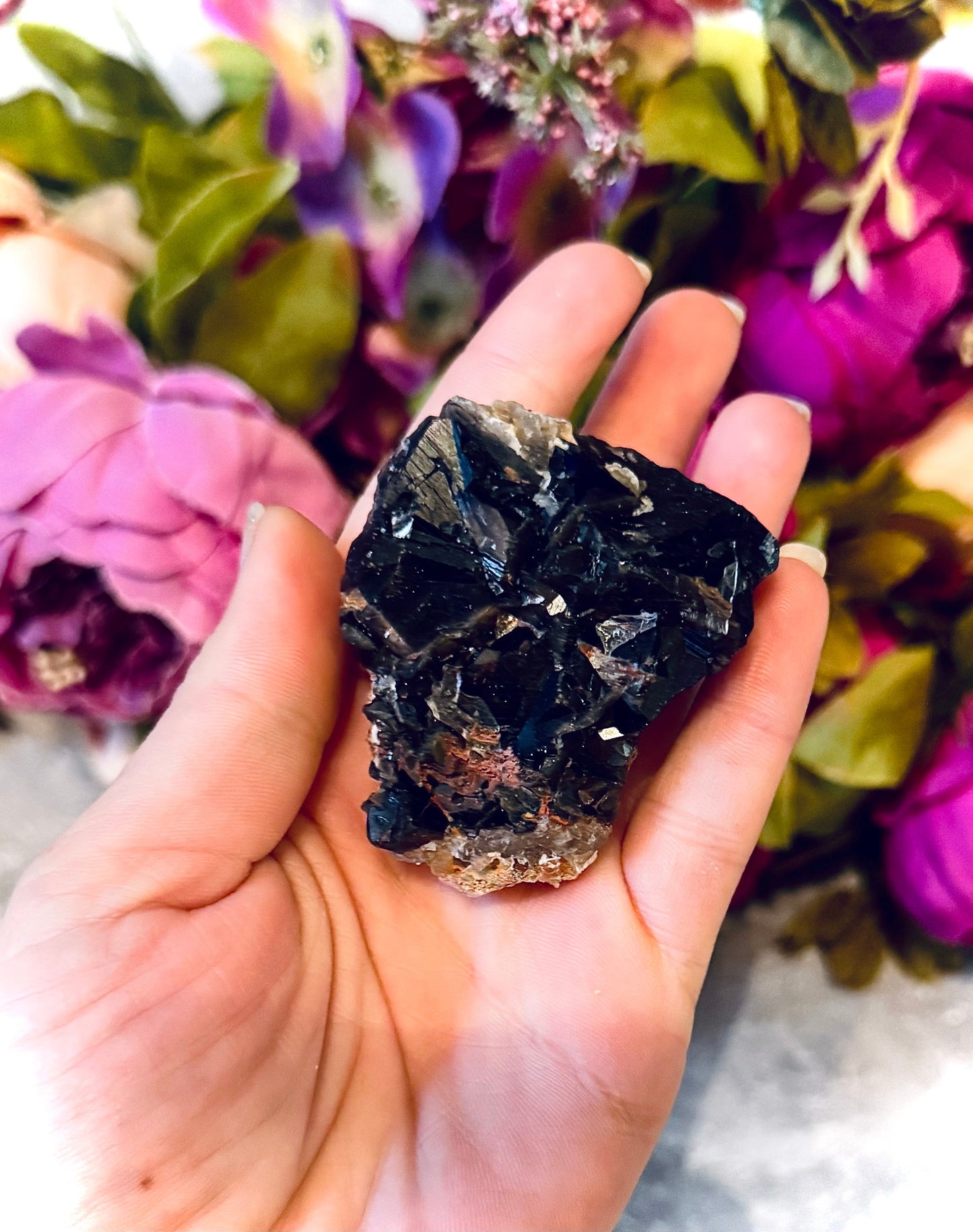 RARE Black Rose Fluorite Specimens, Fluoresce Red or Pink