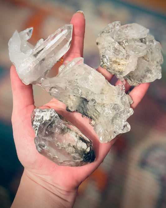 High Quality Quartz Clusters from Brazil, Many with Chlorite Inclusions
