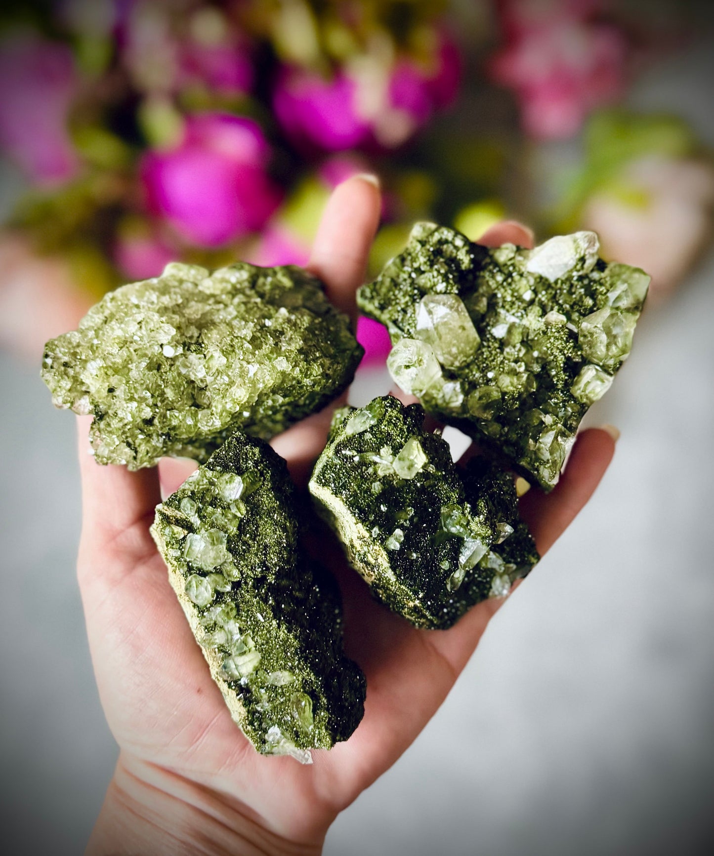 Large Forest Epidote Specimens from Turkey, Epidote and Quartz, Epidote Clusters