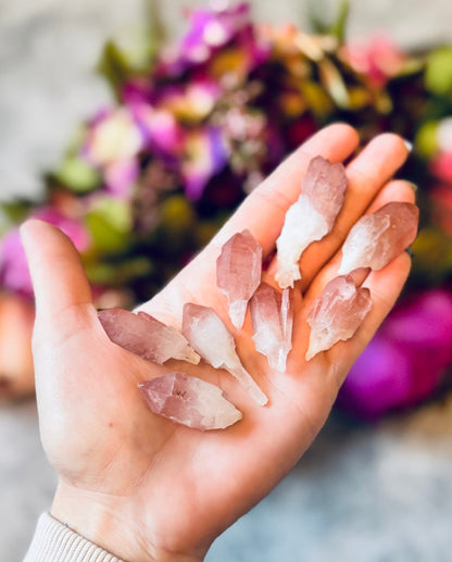 Scepter Quartz From India, New Find! with Pink Hematite
