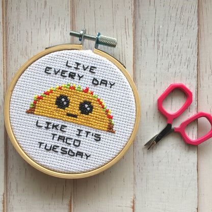 Taco Tuesday Counted Cross Stitch DIY KIT