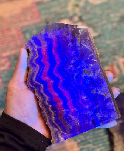 Stunning Fluorite Slices, Fluoresces Pink & Purple
