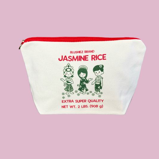 Jasmine Rice Zippered Canvas Pouch