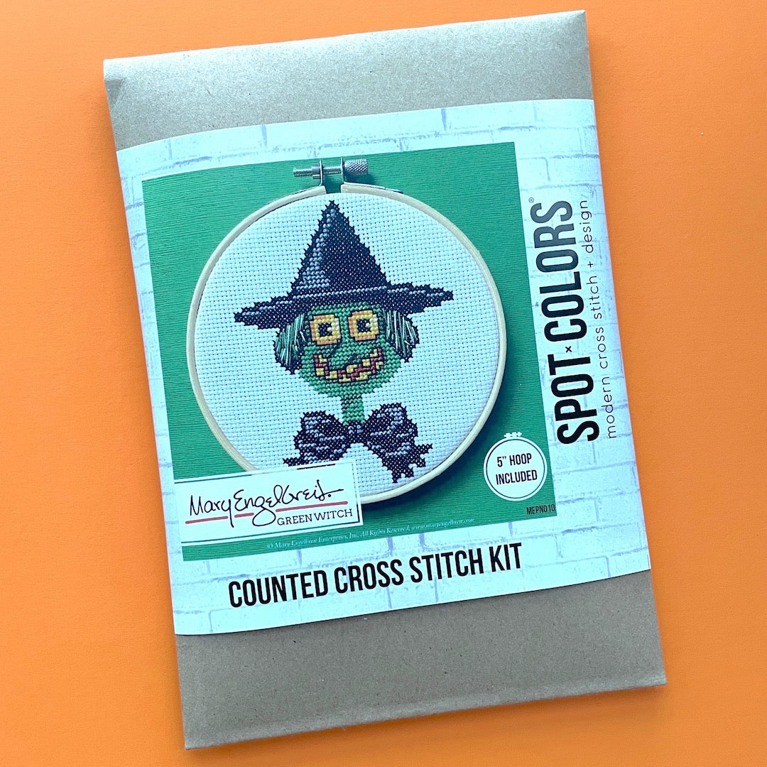 Green Witch by Mary Engelbreit Counted Cross Stitch DIY KIT