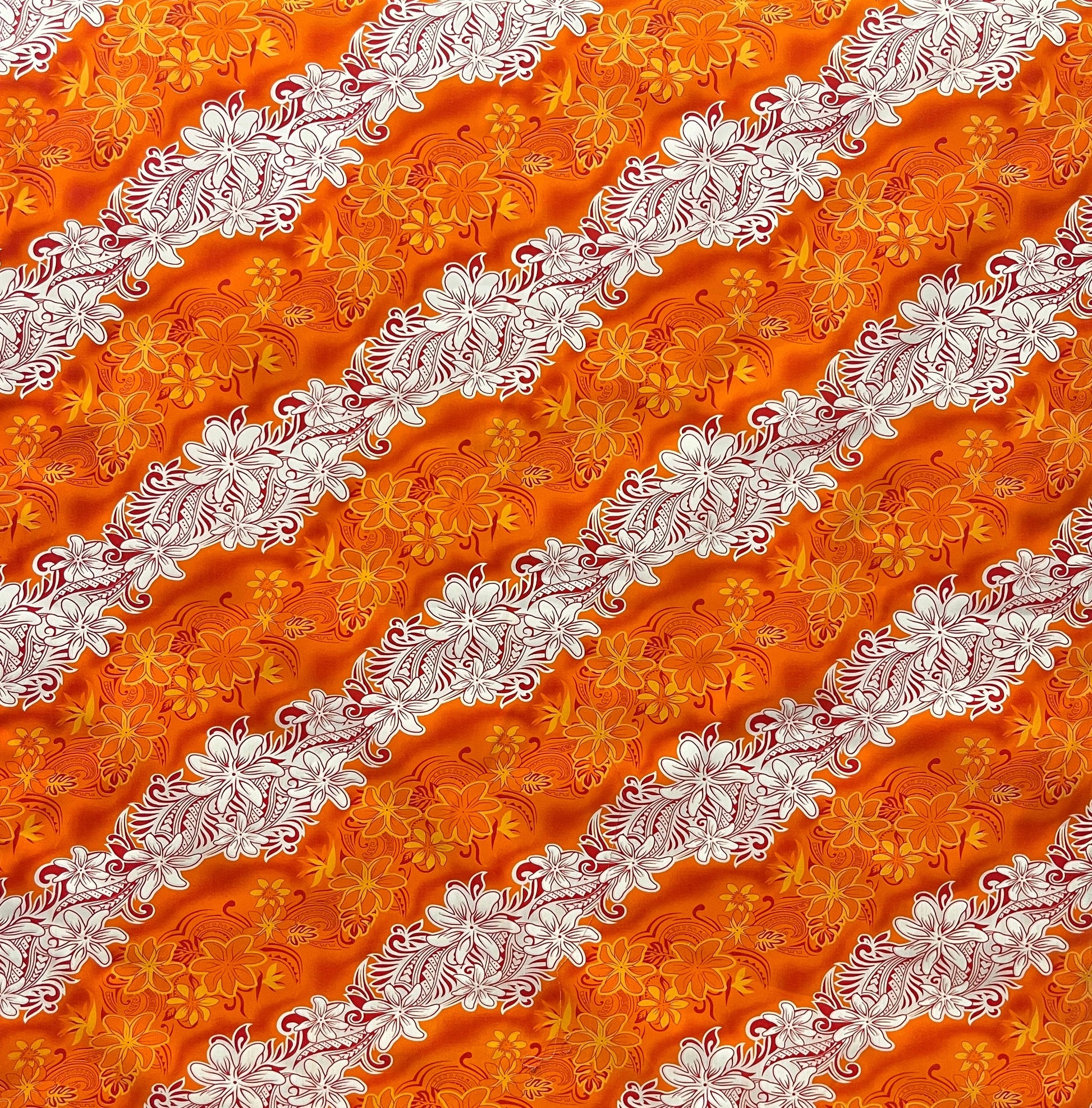 Diagonal Tiare Lei Polyester Fabric | Islands Fabric Islands Fabric
