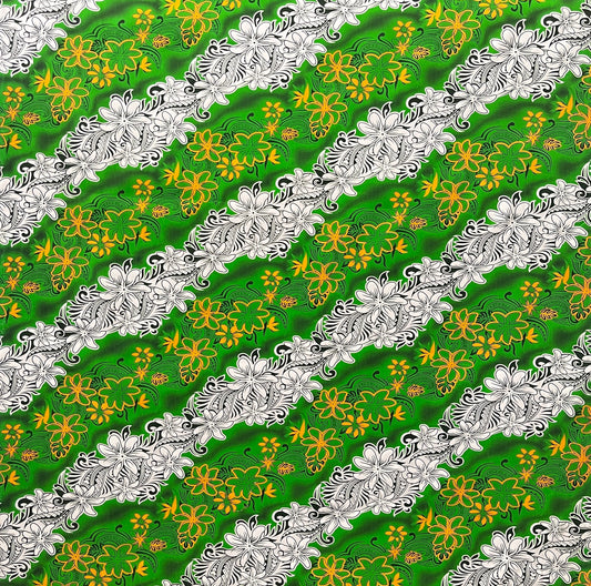 Diagonal Tiare Lei Polyester Fabric | Islands Fabric Islands Fabric