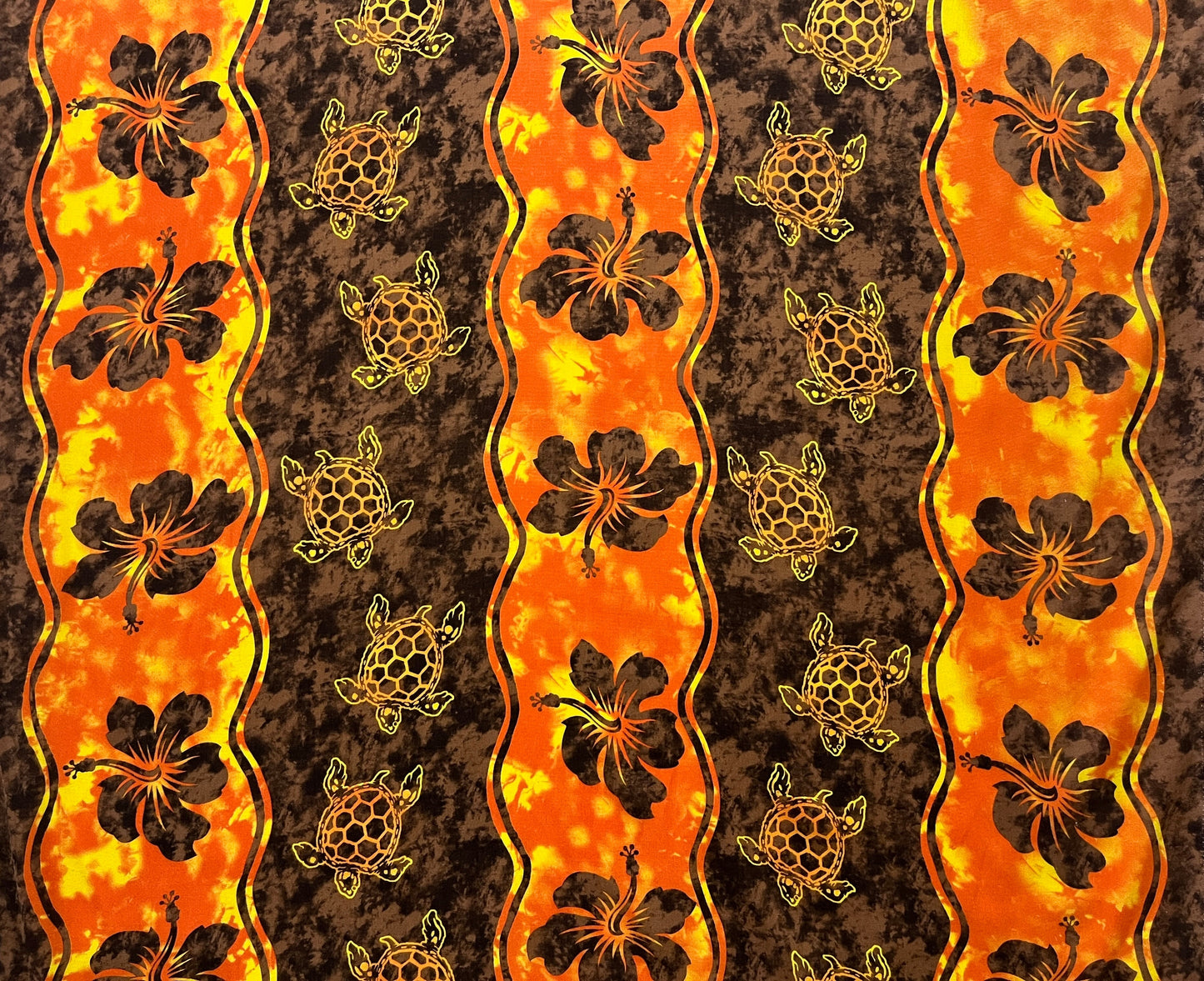 Hibiscus, Sea Turtle Rayon Challis Fabric | Islands Fabric Islands Fabric
