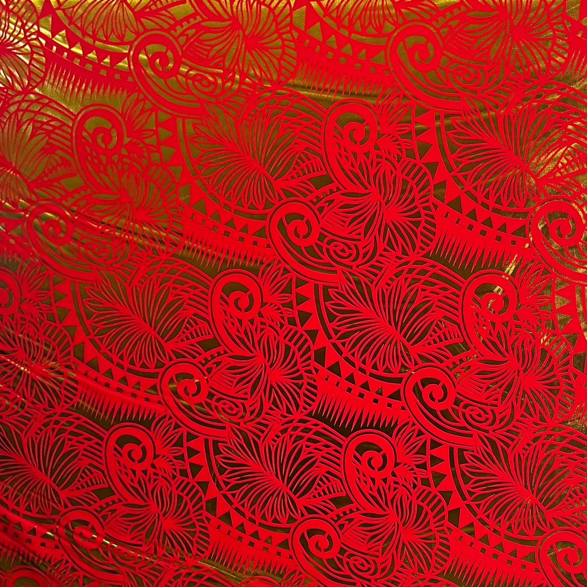 Palm Leaves Traditional Tattoo Polyester Foil | Islands Fabric Islands Fabric