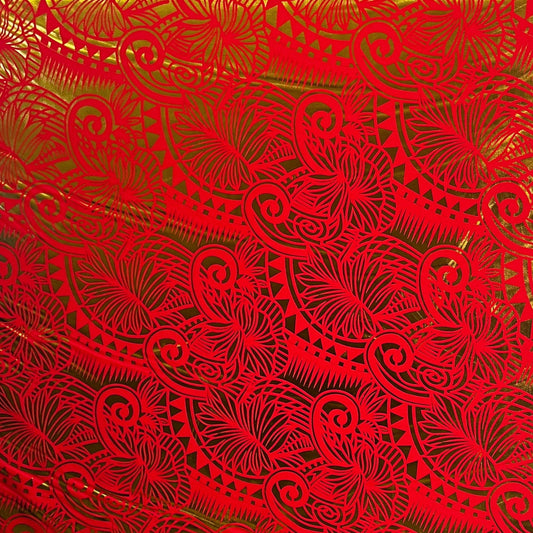 Palm Leaves Traditional Tattoo Polyester Foil | Islands Fabric Islands Fabric