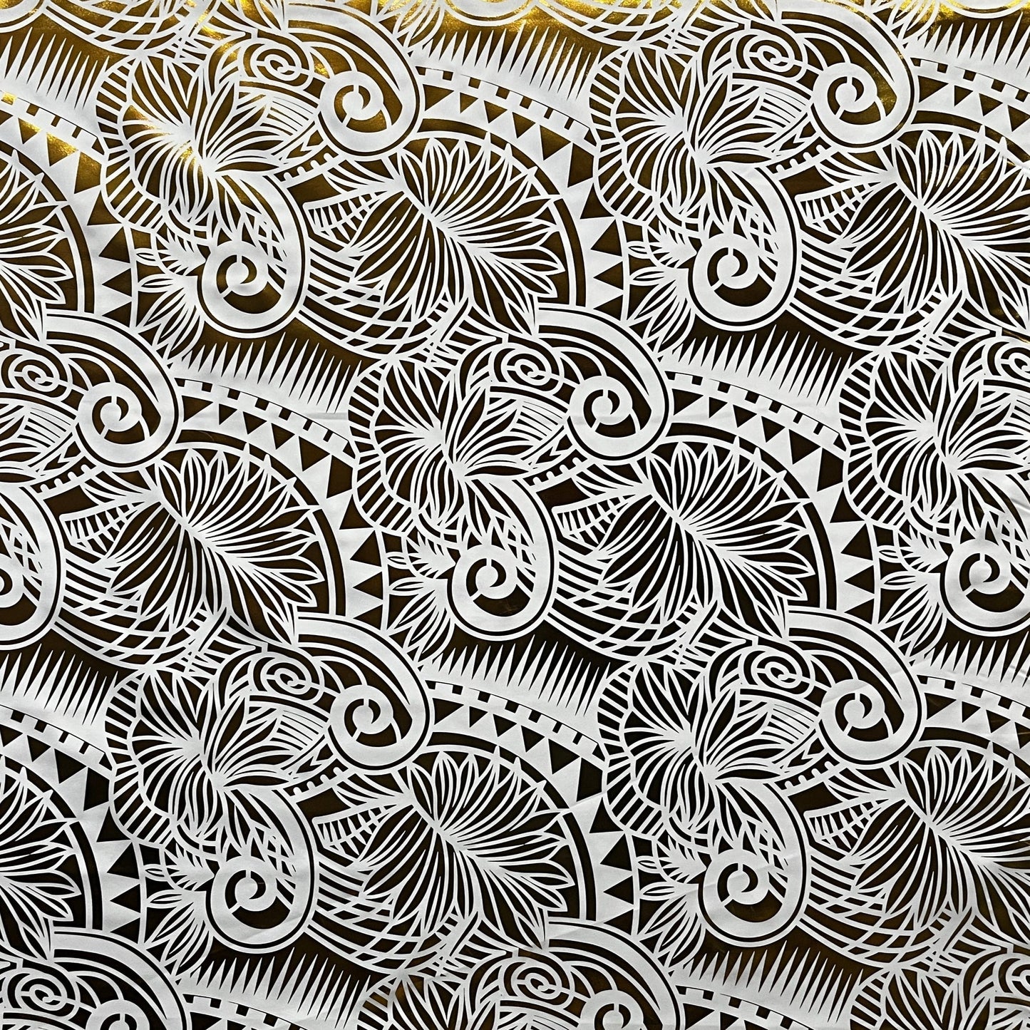 Palm Leaves Traditional Tattoo Polyester Foil | Islands Fabric Islands Fabric