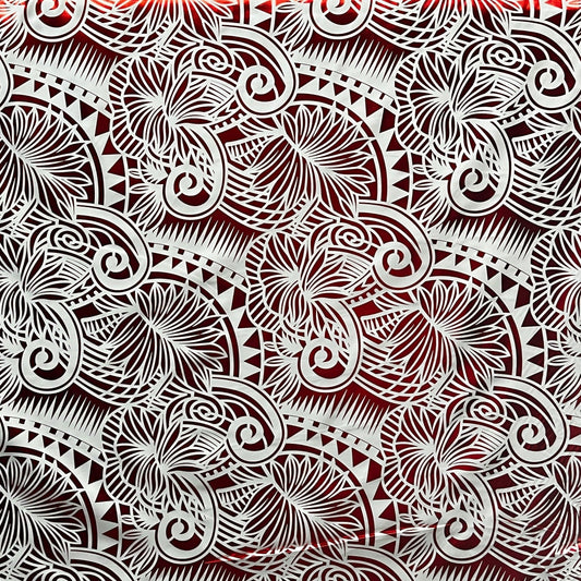 Palm Leaves Traditional Tattoo Polyester Foil | Islands Fabric Islands Fabric