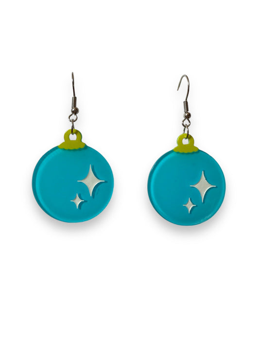 Christmas Bauble Drop Earrings by Lipstick & Chrome Quirks!