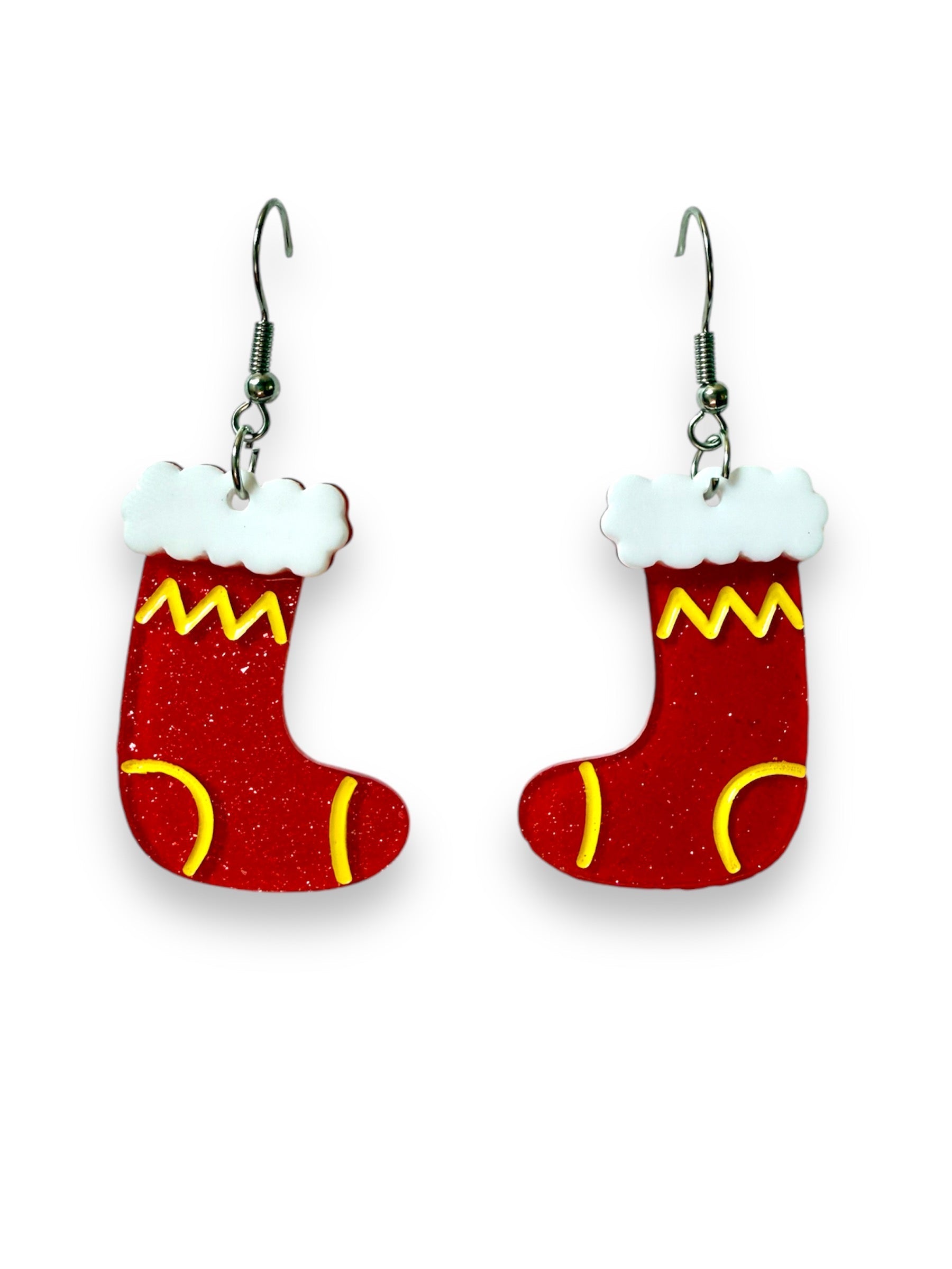 Christmas Stocking Drop Earrings by Lipstick & Chrome Quirks!