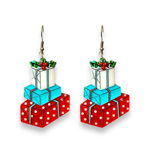 Christmas Happy Mail Earrings by 50's Vintage Dame x Lipstick & Chrome Quirks!