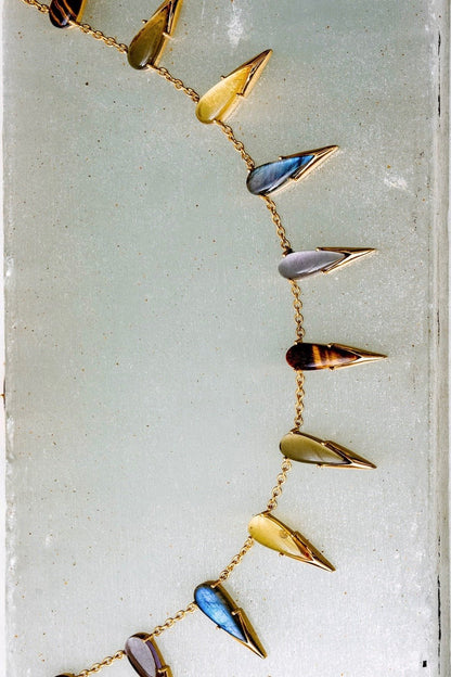 The Saber Tooth Necklace in Angora (Gold) SHIPS IN APRIL
