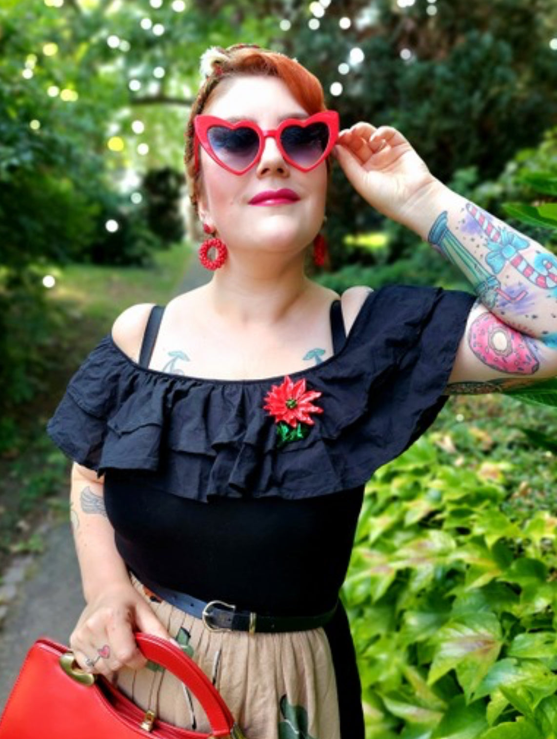 Enamel Poinsettia Statement Brooch by Lipstick & Chrome Quirks!