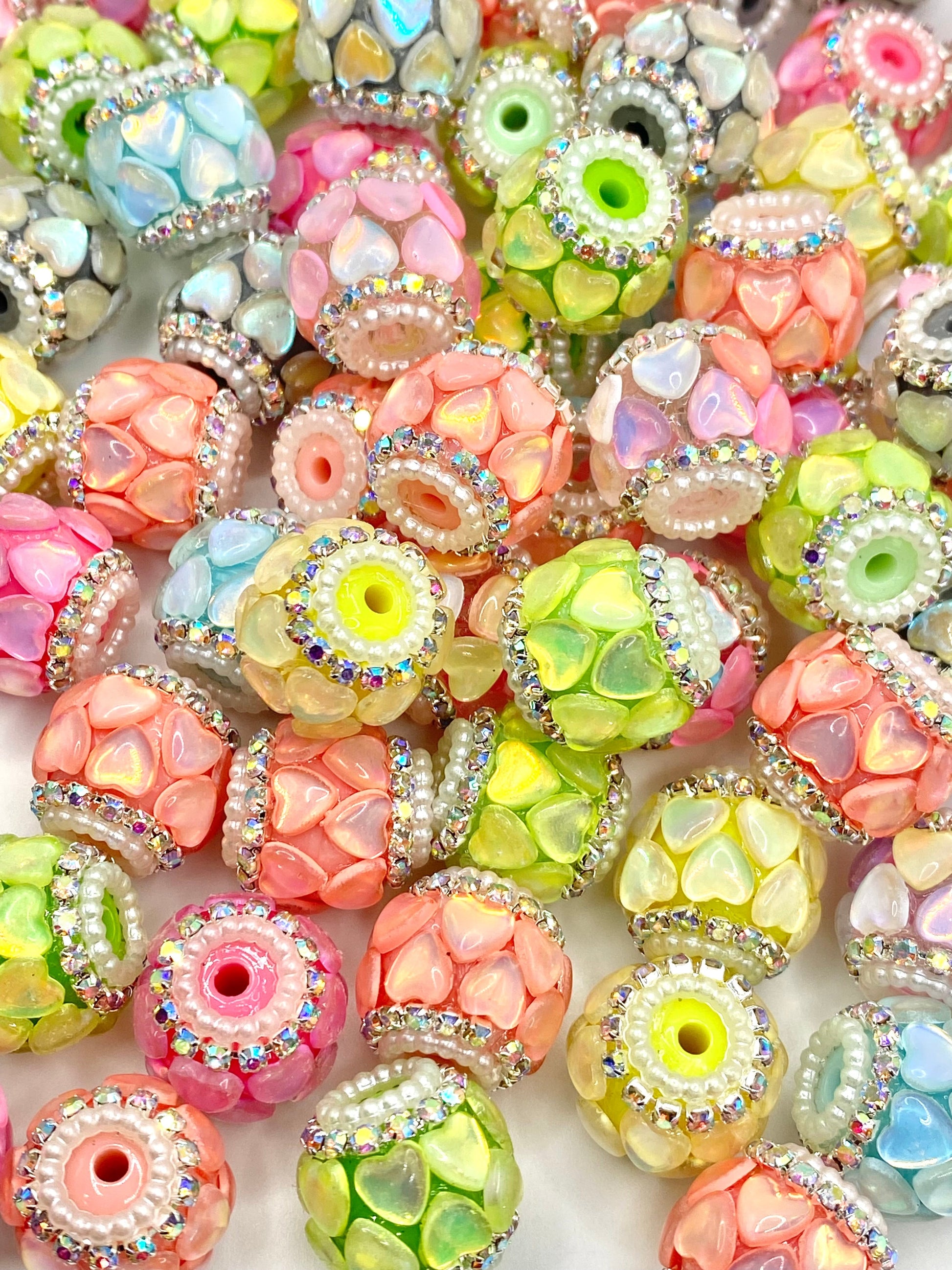 Love is Kind Acrylic Rhinestone Spacer Beads Emerald City Beads & Supplies