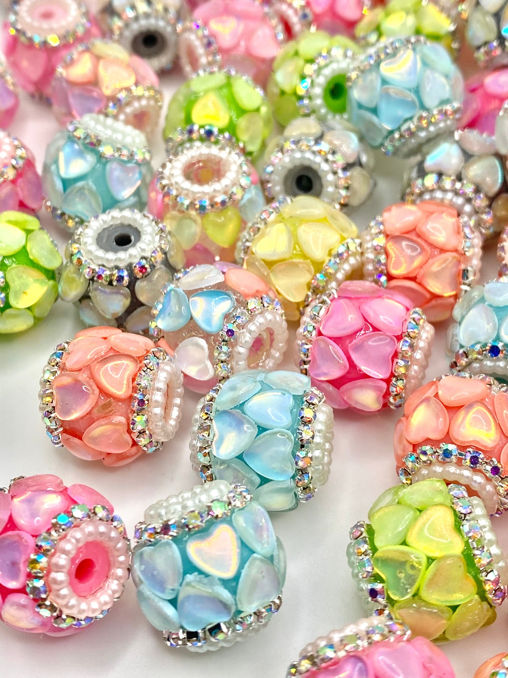 Love is Kind Acrylic Rhinestone Spacer Beads Emerald City Beads & Supplies