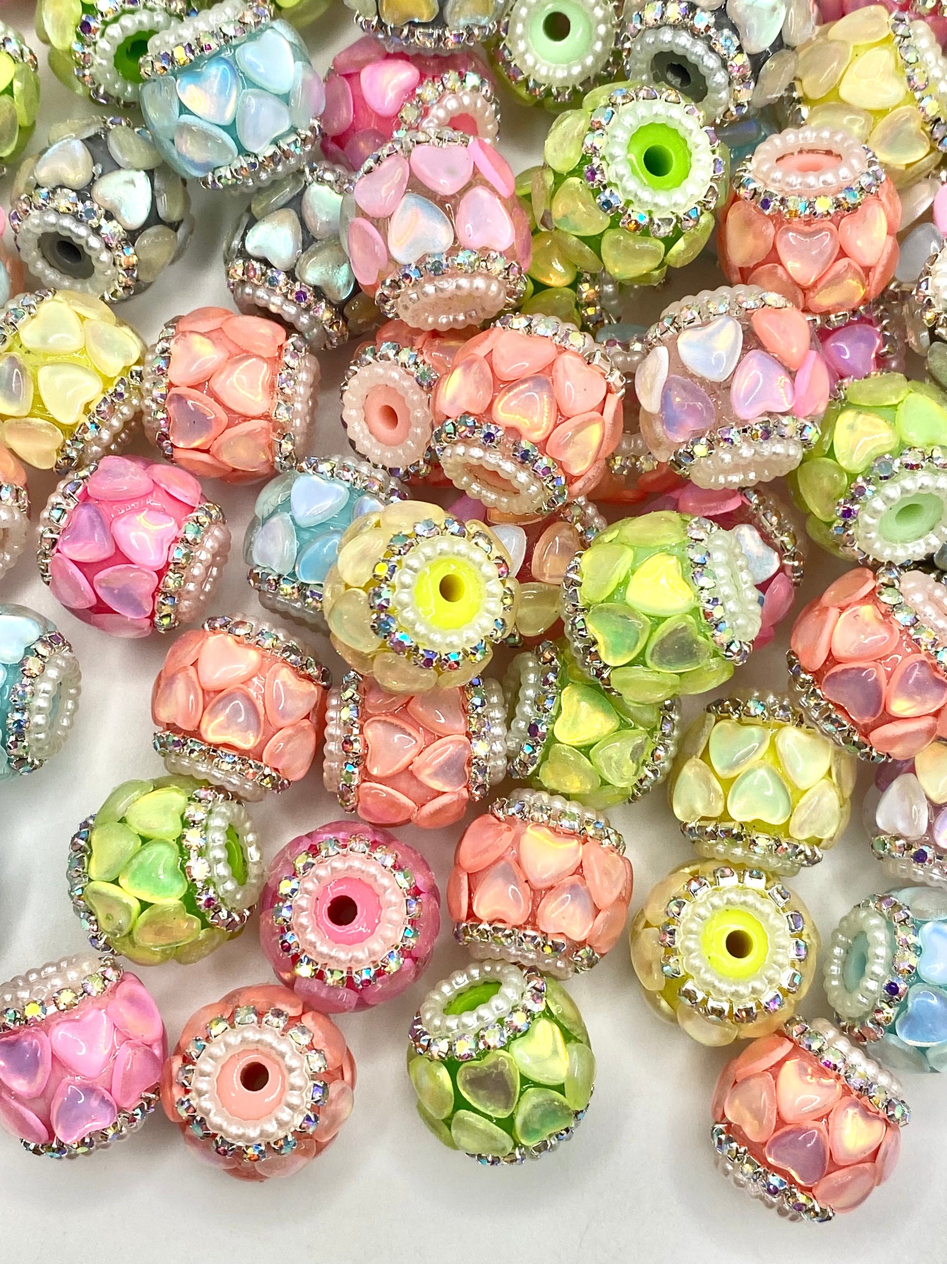 Love is Kind Acrylic Rhinestone Spacer Beads Emerald City Beads & Supplies
