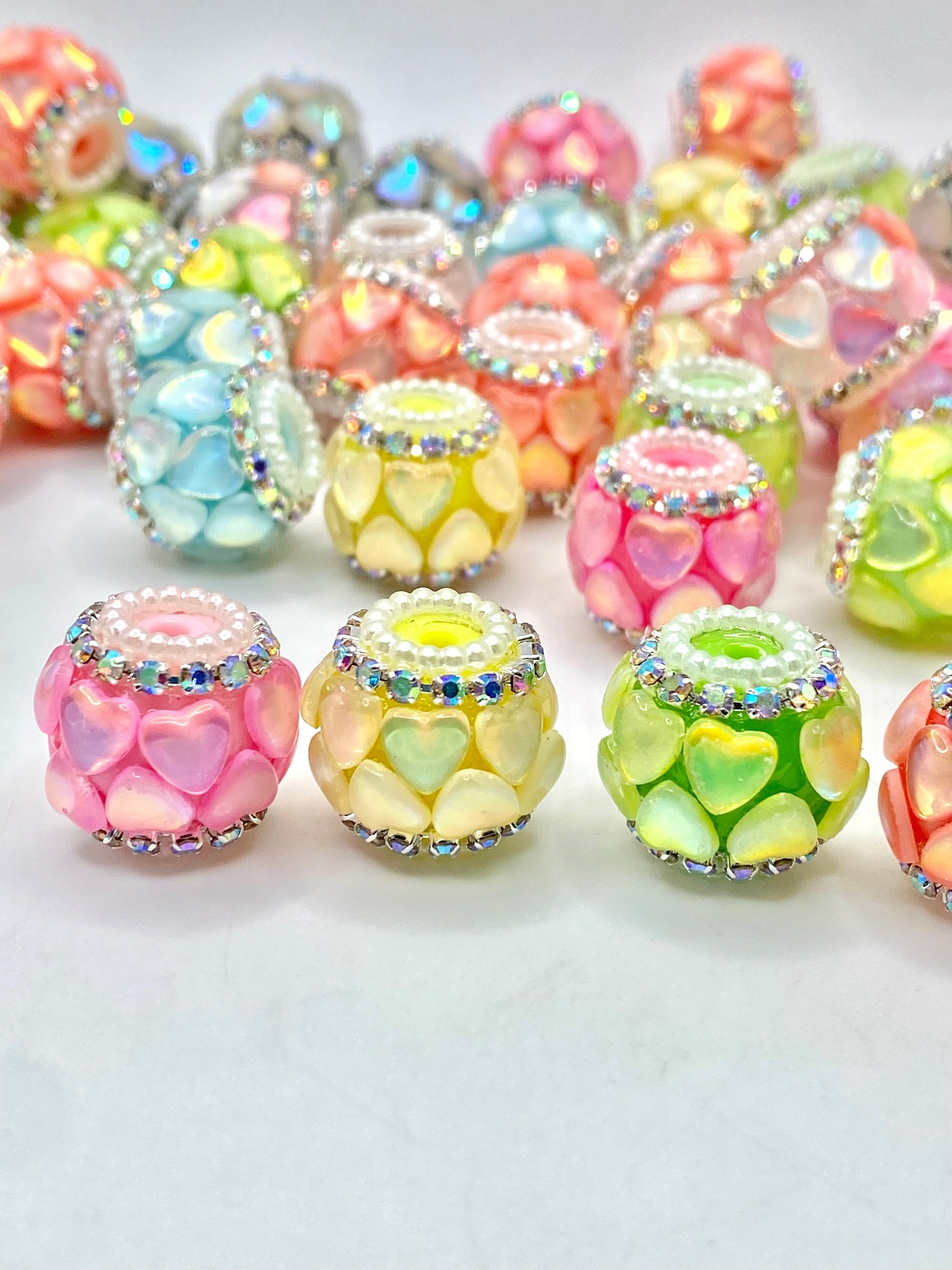 Love is Kind Acrylic Rhinestone Spacer Beads Emerald City Beads & Supplies