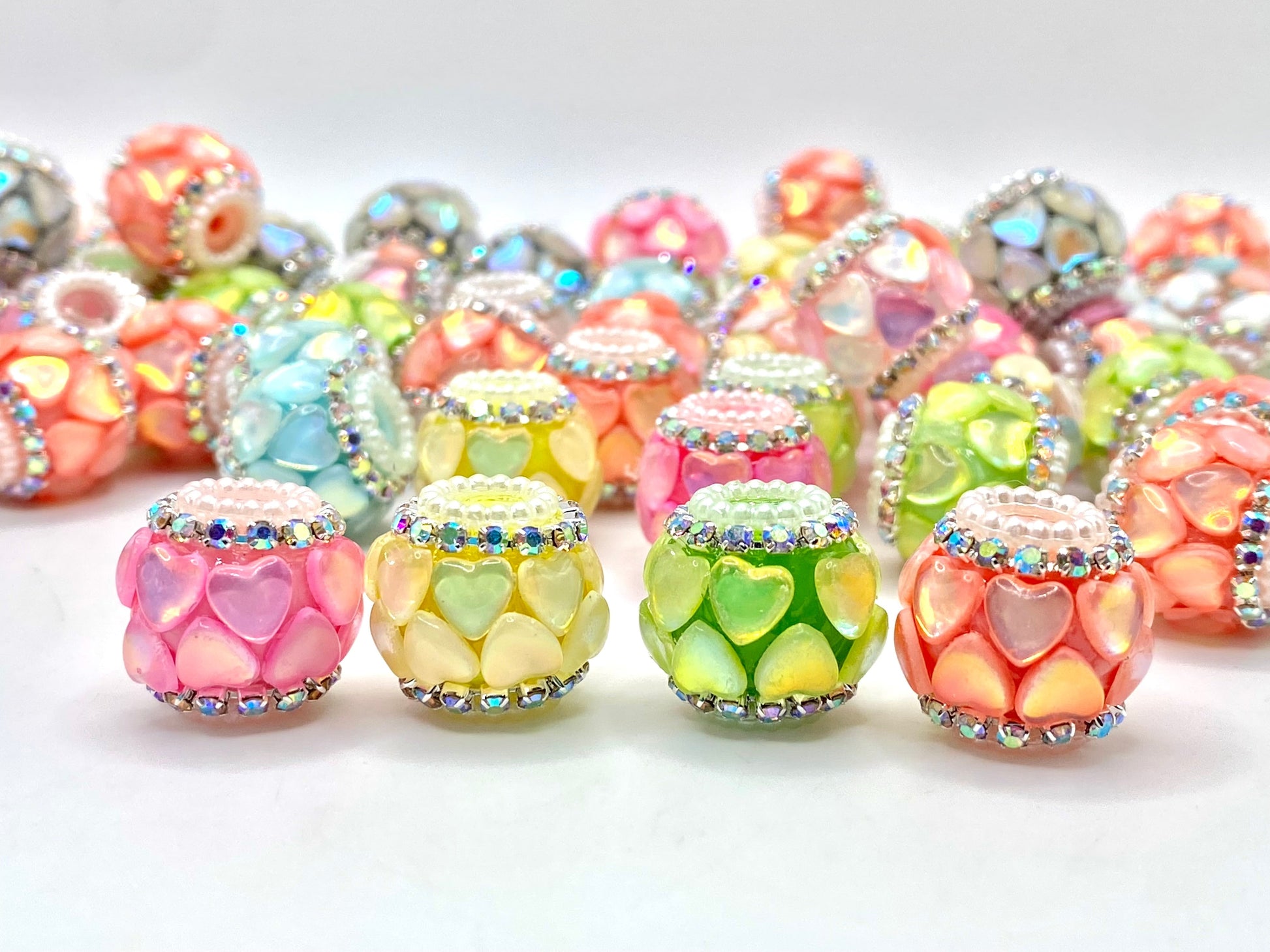 Love is Kind Acrylic Rhinestone Spacer Beads Emerald City Beads & Supplies