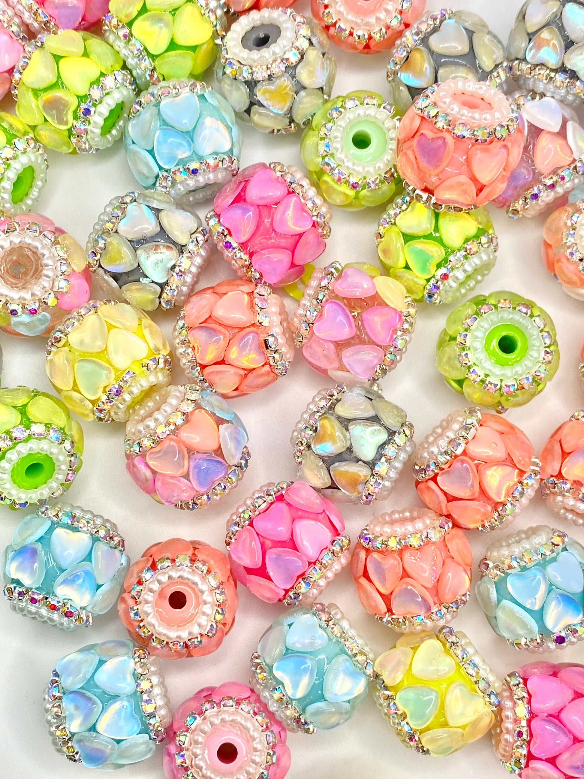 Love is Kind Acrylic Rhinestone Spacer Beads Emerald City Beads & Supplies