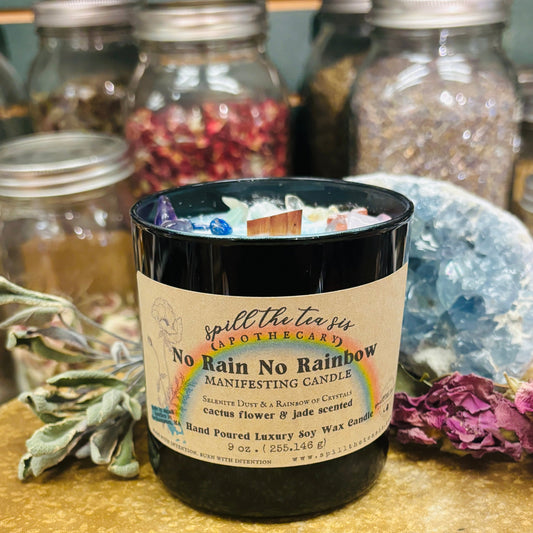 No Rain No Rainbow Intention Candle | Grief, Loss & Healing Soy Wax Candle