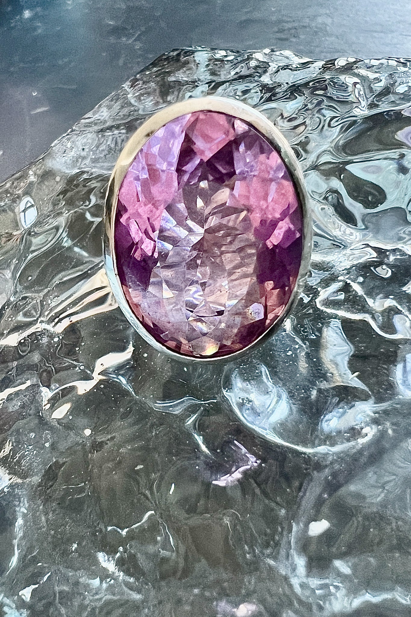 Mini Oval Colossus Ring in Pink Azalea (Silver) SHIPS IN APRIL