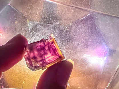 Large ANHUI Yellow Fluorite with Thousand Layer Purple Phantoms, RARE Minerals