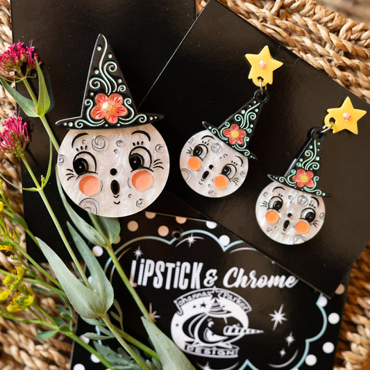 Bloomin' Luna Witch Statement Earrings by Johanna Parker x Lipstick & Chrome Quirks!