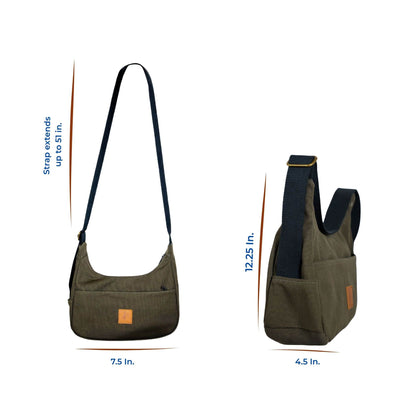 Crossbody Crescent Bag - Canvas Shoulder Bag for Women