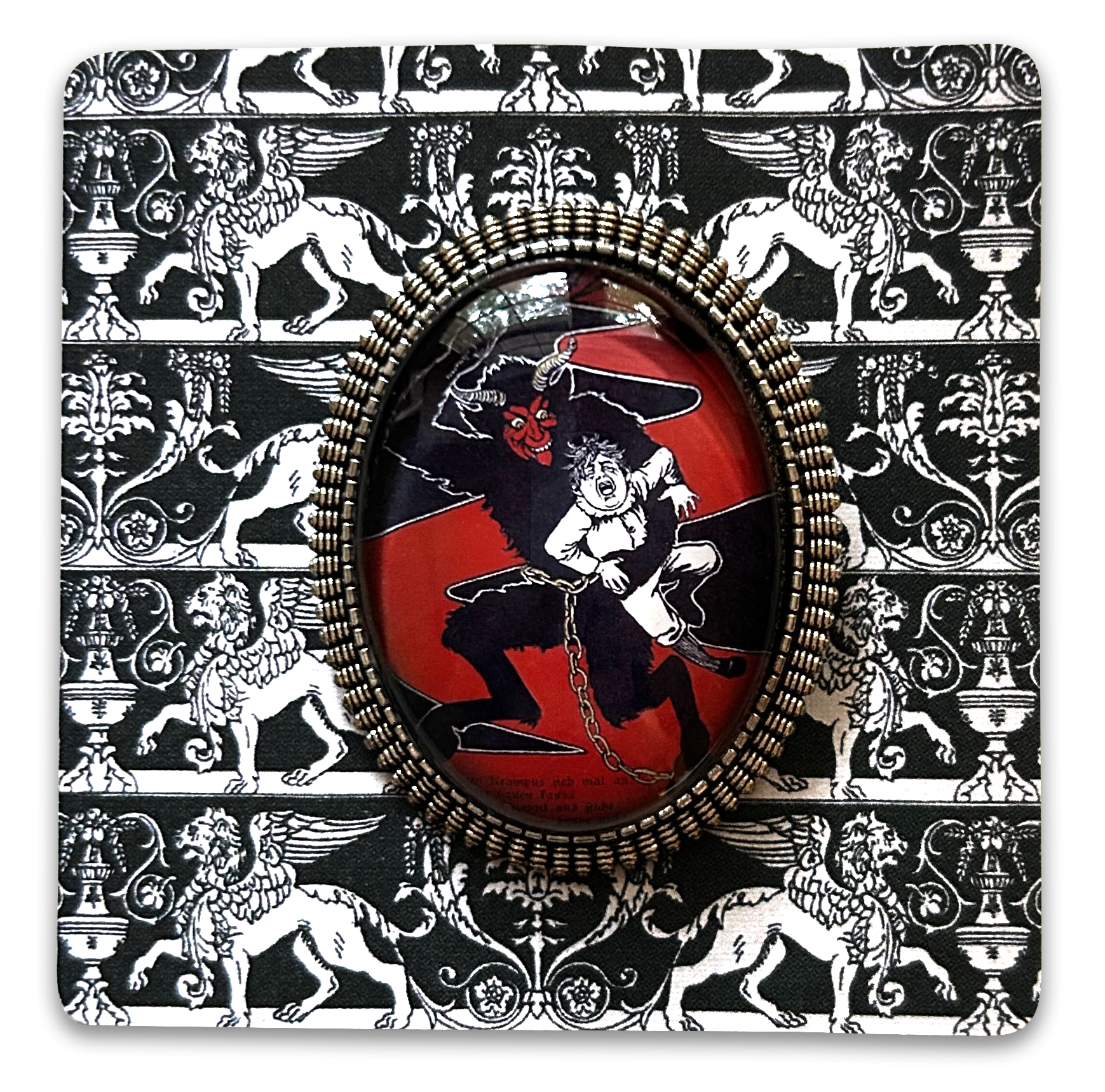 Vintage Cameo Style Krampus Brooch Quirks!