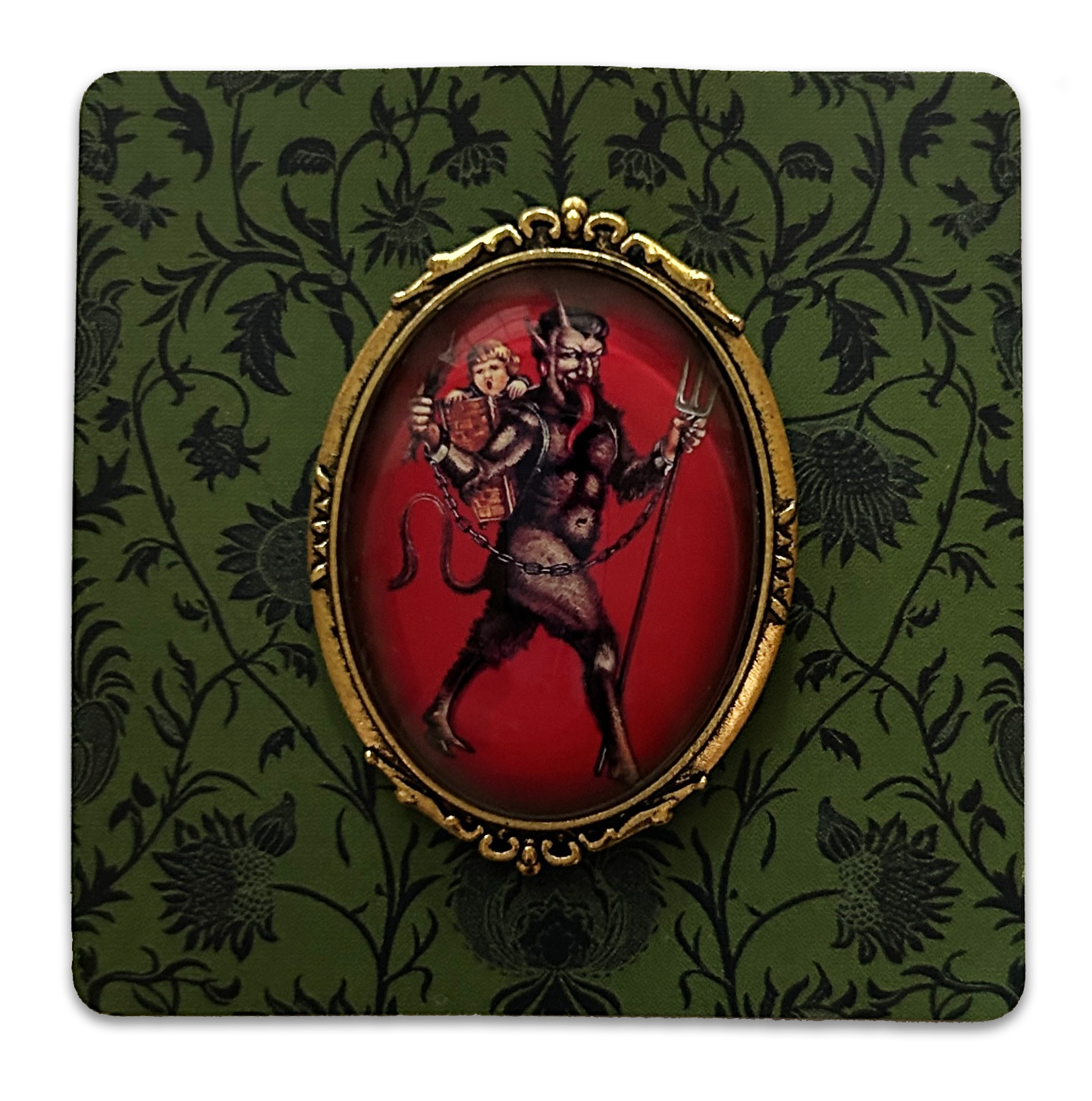 Vintage Cameo Style Krampus Brooch Quirks!