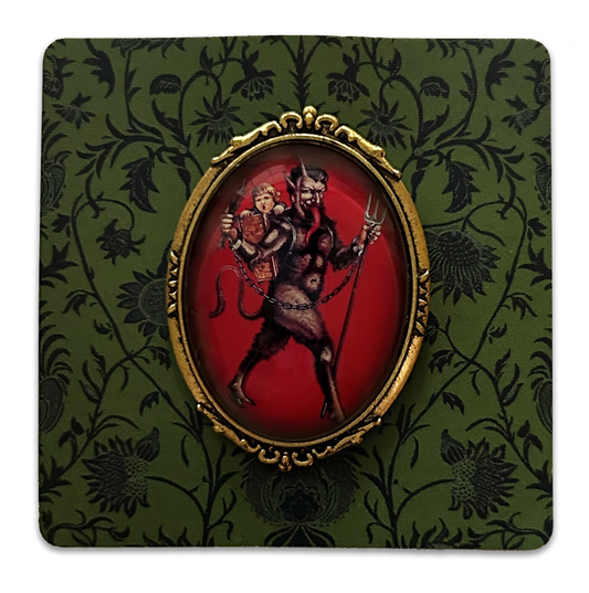 Vintage Cameo Style Krampus Brooch Quirks!
