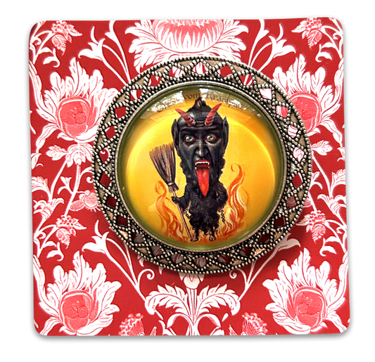 Vintage Cameo Style Krampus Brooch Quirks!