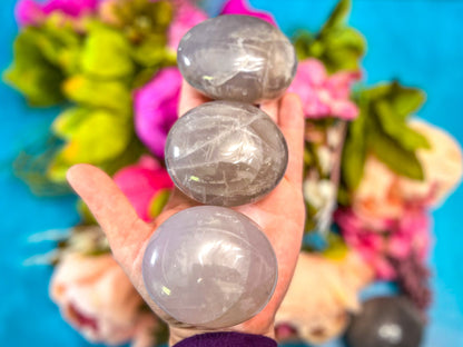 Ethically Sourced Lavender Rose Quartz Palm Stones