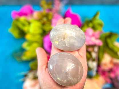Ethically Sourced Lavender Rose Quartz Palm Stones