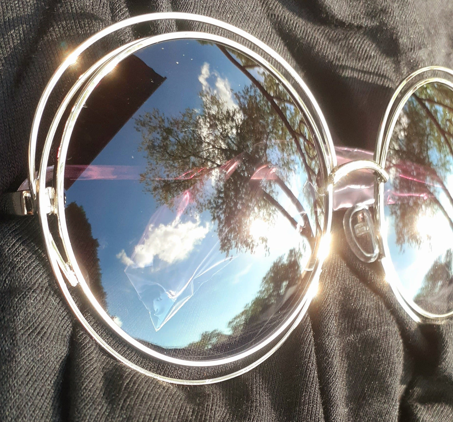 Ladies Oversized Bug Eye Metal Shades