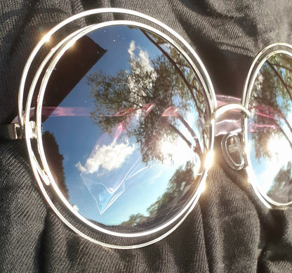 Ladies Oversized Bug Eye Metal Shades