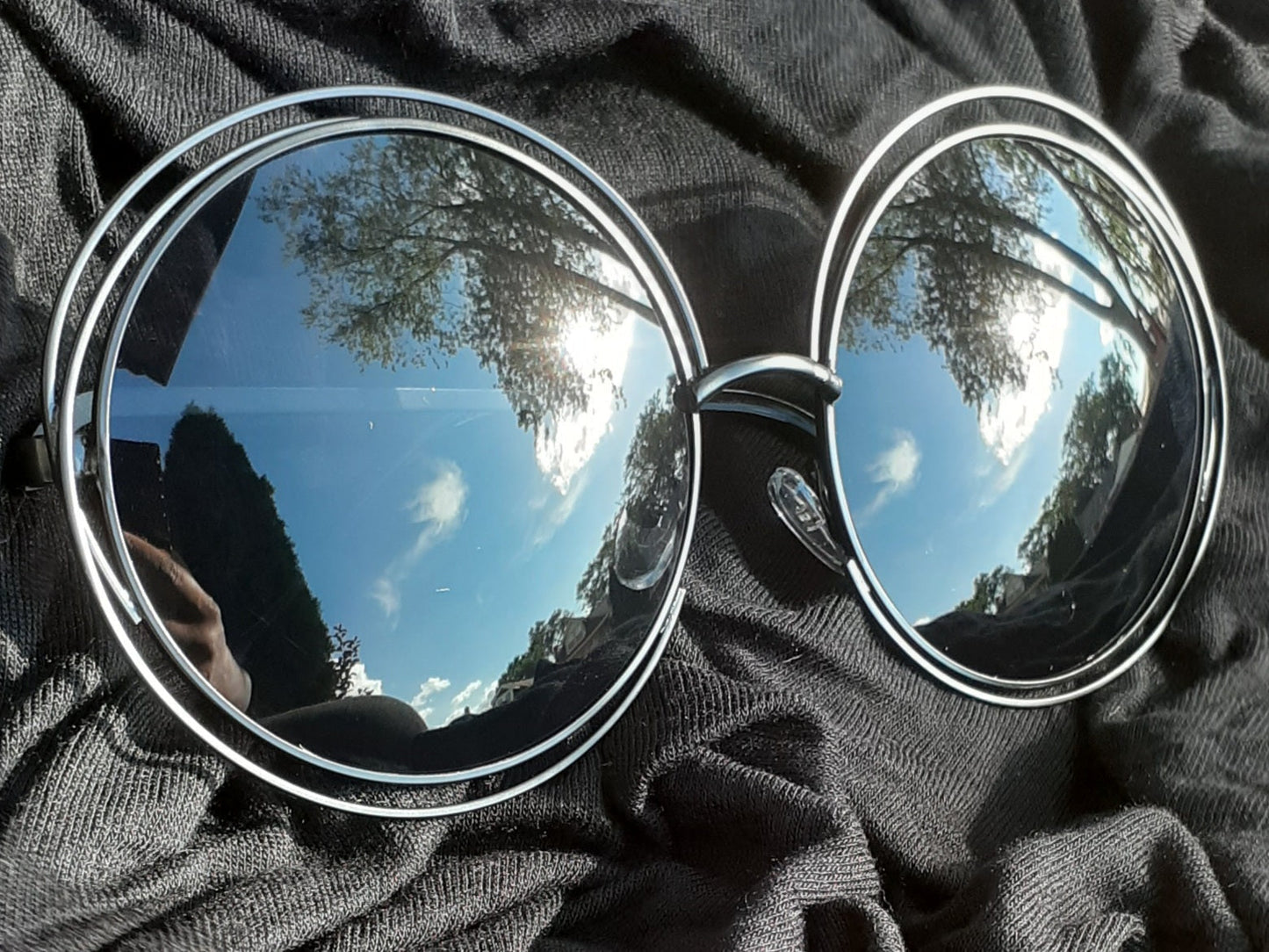 Ladies Oversized Bug Eye Metal Shades