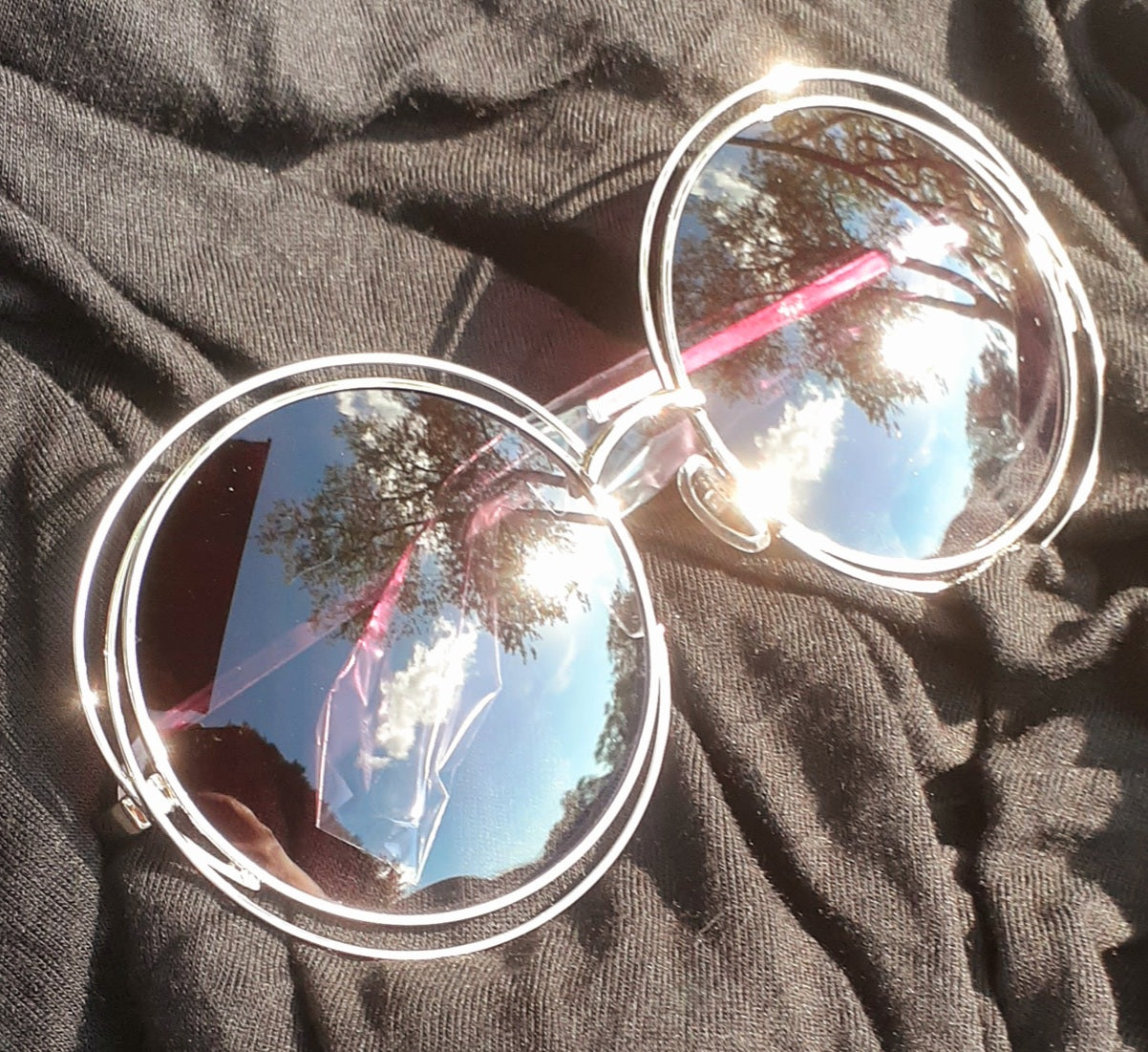 Ladies Oversized Bug Eye Metal Shades