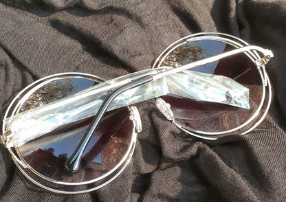 Ladies Oversized Bug Eye Metal Shades