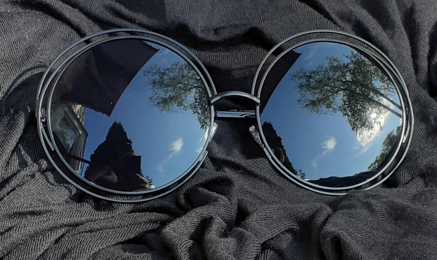 Ladies Oversized Bug Eye Metal Shades