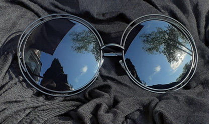 Ladies Oversized Bug Eye Metal Shades