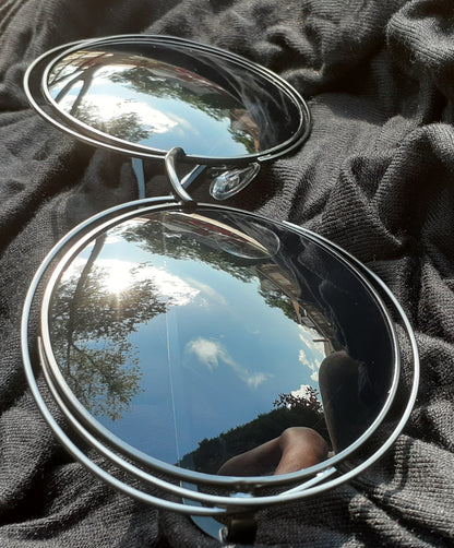 Ladies Oversized Bug Eye Metal Shades