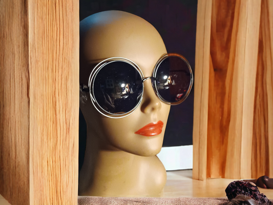 Ladies Oversized Bug Eye Metal Shades