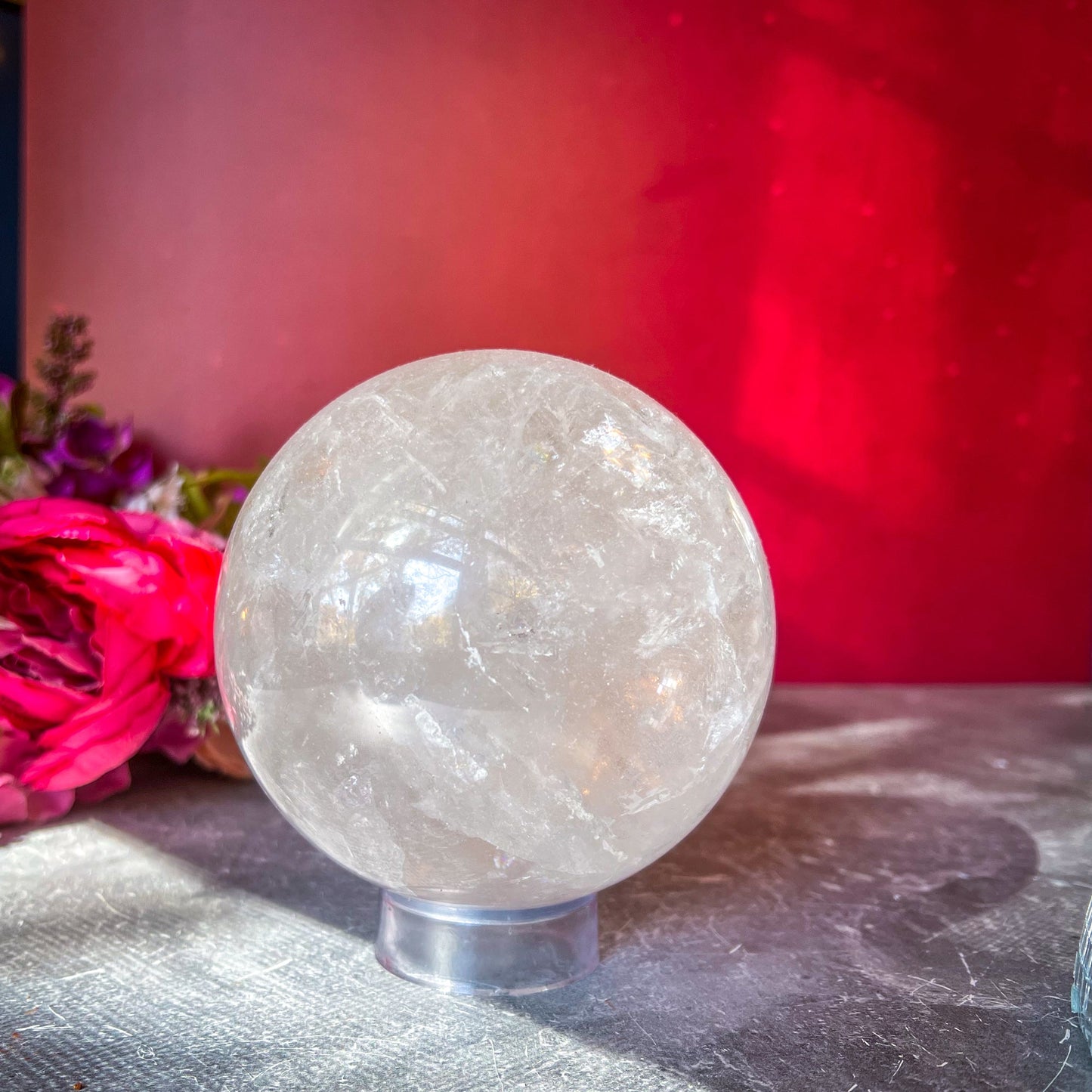4 1/2" RAINBOW Quartz Sphere, Large Quartz Crystal Ball