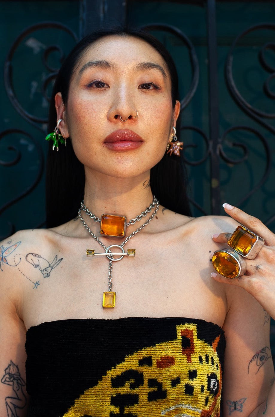Square Goliath Choker in Golden (Silver) SHIPS IN APRIL