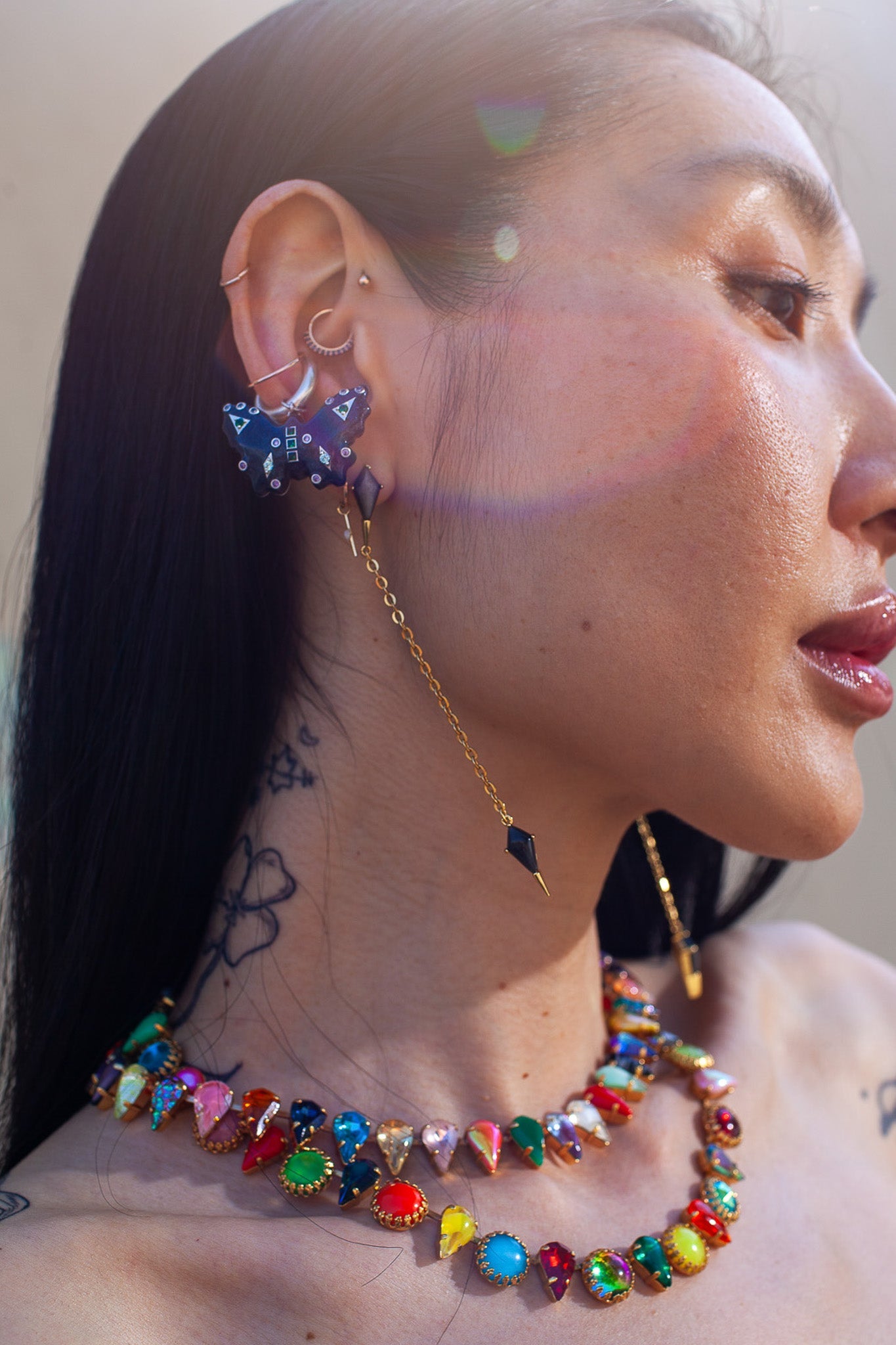 Butterfly Enamel Ear Cuff (Silver) SHIPS IN APRIL