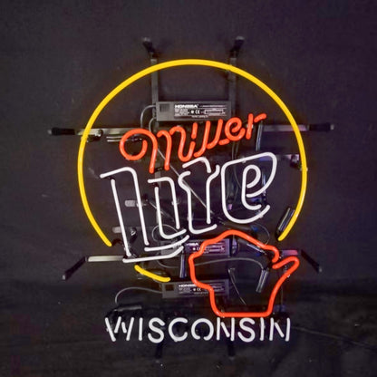 Miller Lite &Wisconsin State Neon Signs Neon Signs Land